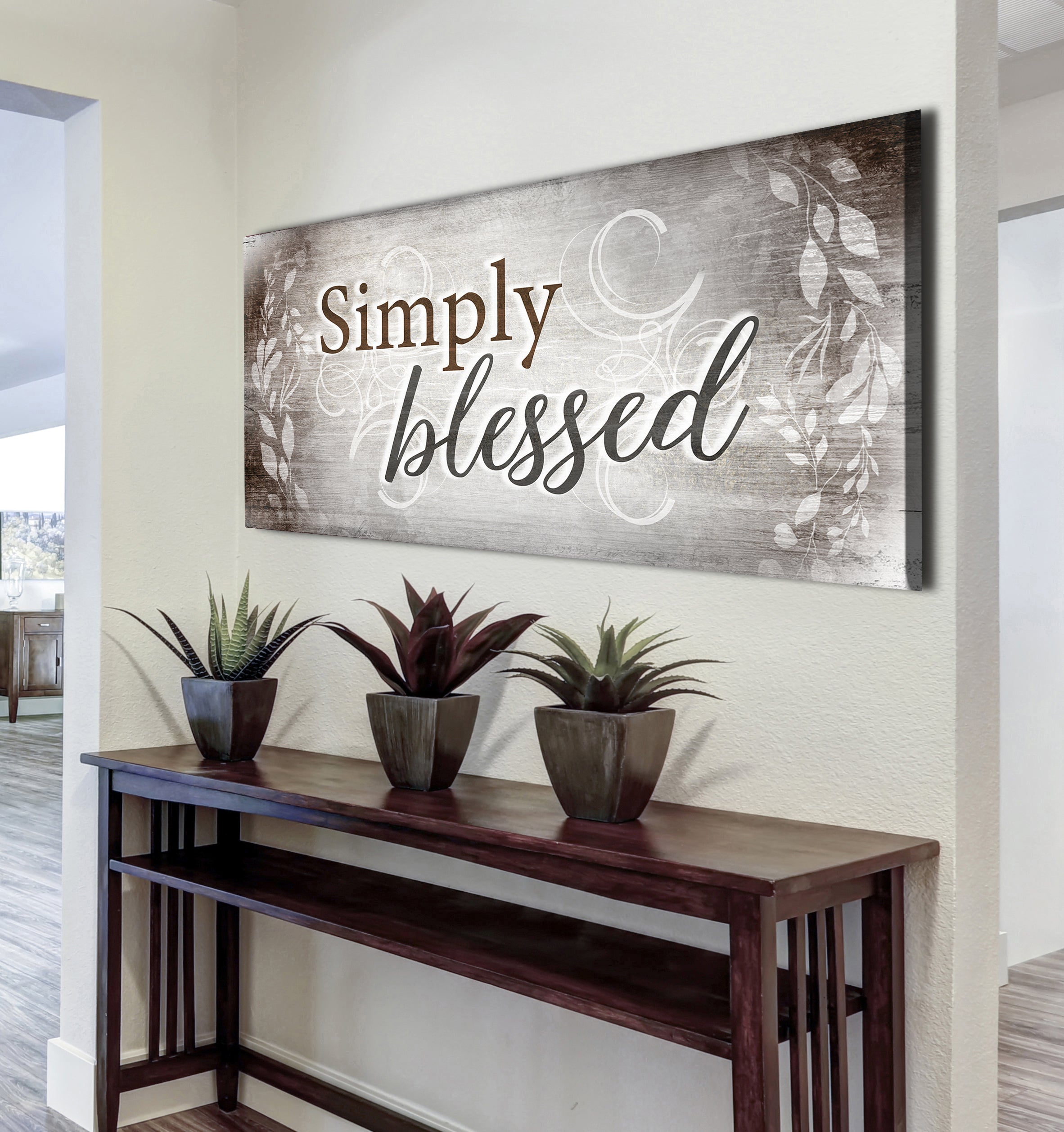 Christian Wall Decor: Simply Blessed V4 with Wood Frame, Ready to Hang - Buy 2 Save 20%