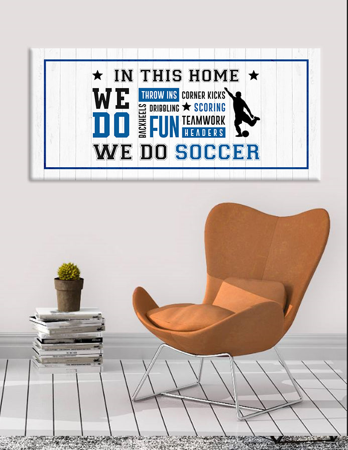 High - Quality Soccer Sports Wall Art with Wood Frame, Ready to Hang