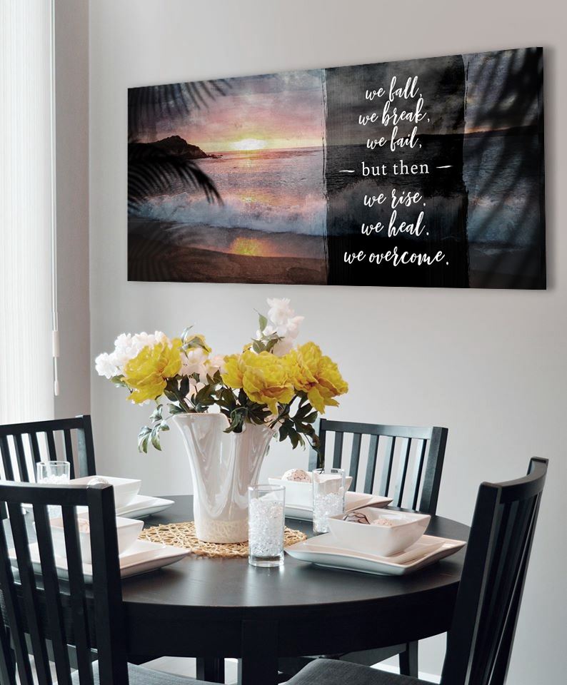 Hot Deal! Ready-to-Hang 'We Rise We Heal We Overcome' Home Wall Art with Wood Frame