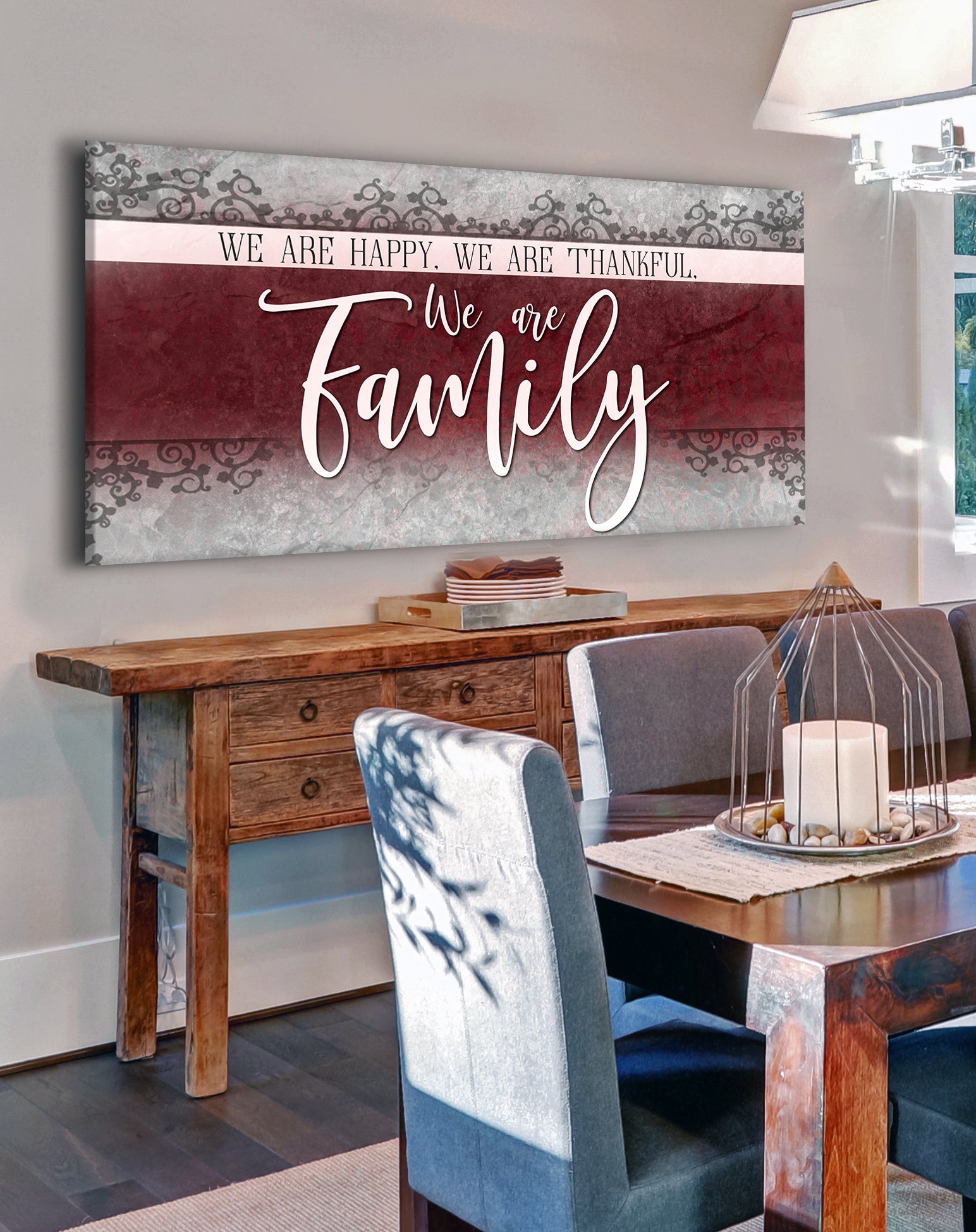Family Wall Art: Ready-to-Hang Wood Frame, 'We Are Happy, Thankful Family' - Buy 2 Save 20%