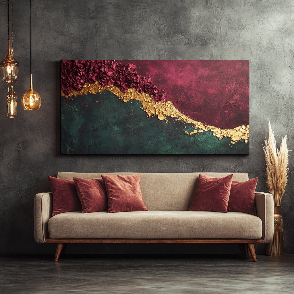 High - quality Golden Fracture V5 Canvas with Wood Frame