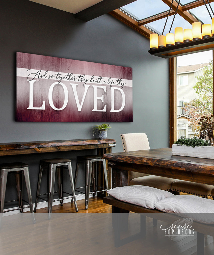 Hot! Couples Wall Art: 'And So Together They Built' V6 (Wood Frame, Ready To Hang)