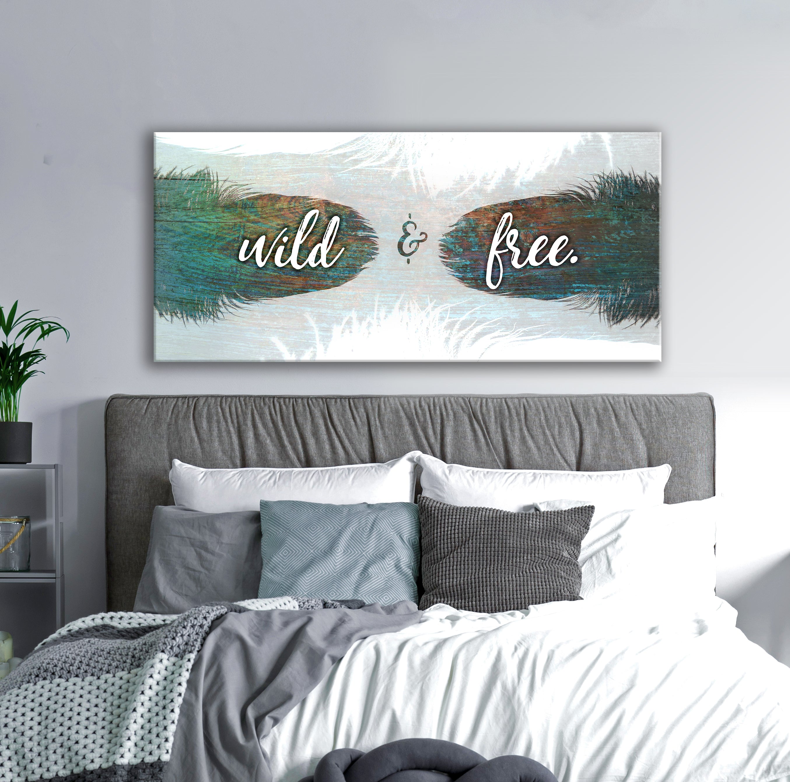 Feather Wall Art: Wild and Free (Wood Frame, Ready to Hang) - Buy 2, Save 20%