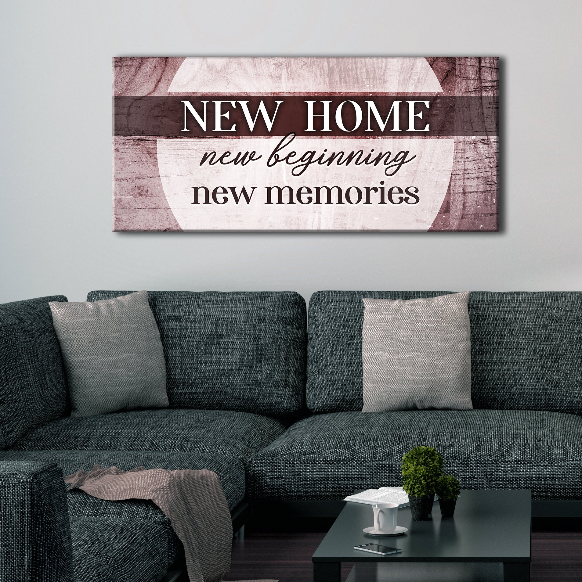 New Home, New Beginning! V3 Wood Framed Wall Art Ready To Hang - Buy 2 Save 20%