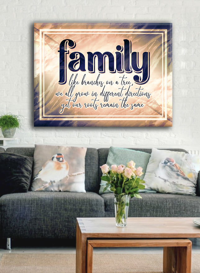 High - Quality Family Wall Art: Family Like Branches with Wood Frame, Ready to Hang