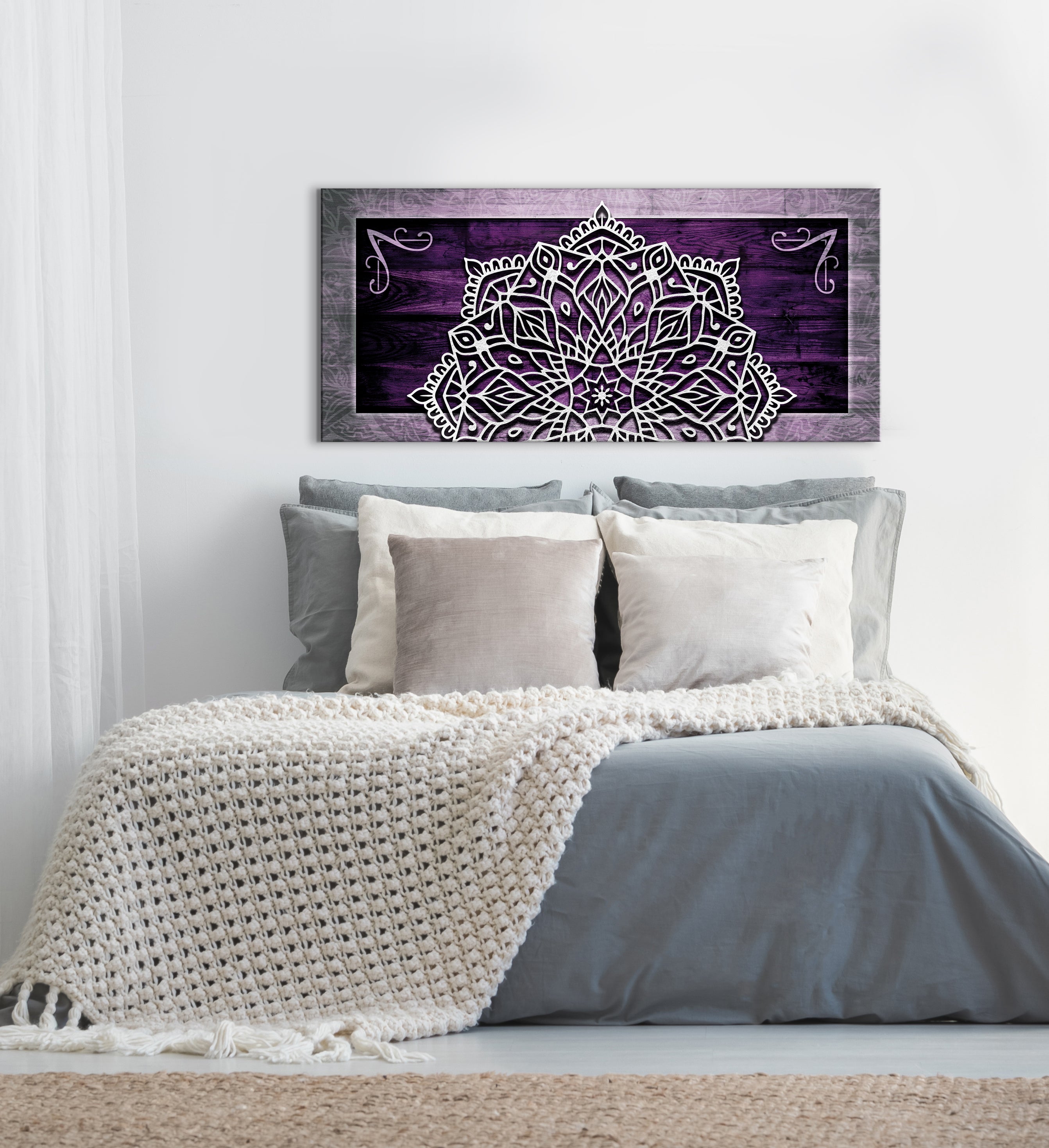 Exclusive Boho Mandala Wall Art V5 with Wood Frame - Ready to Hang! Buy 2, Save 20%