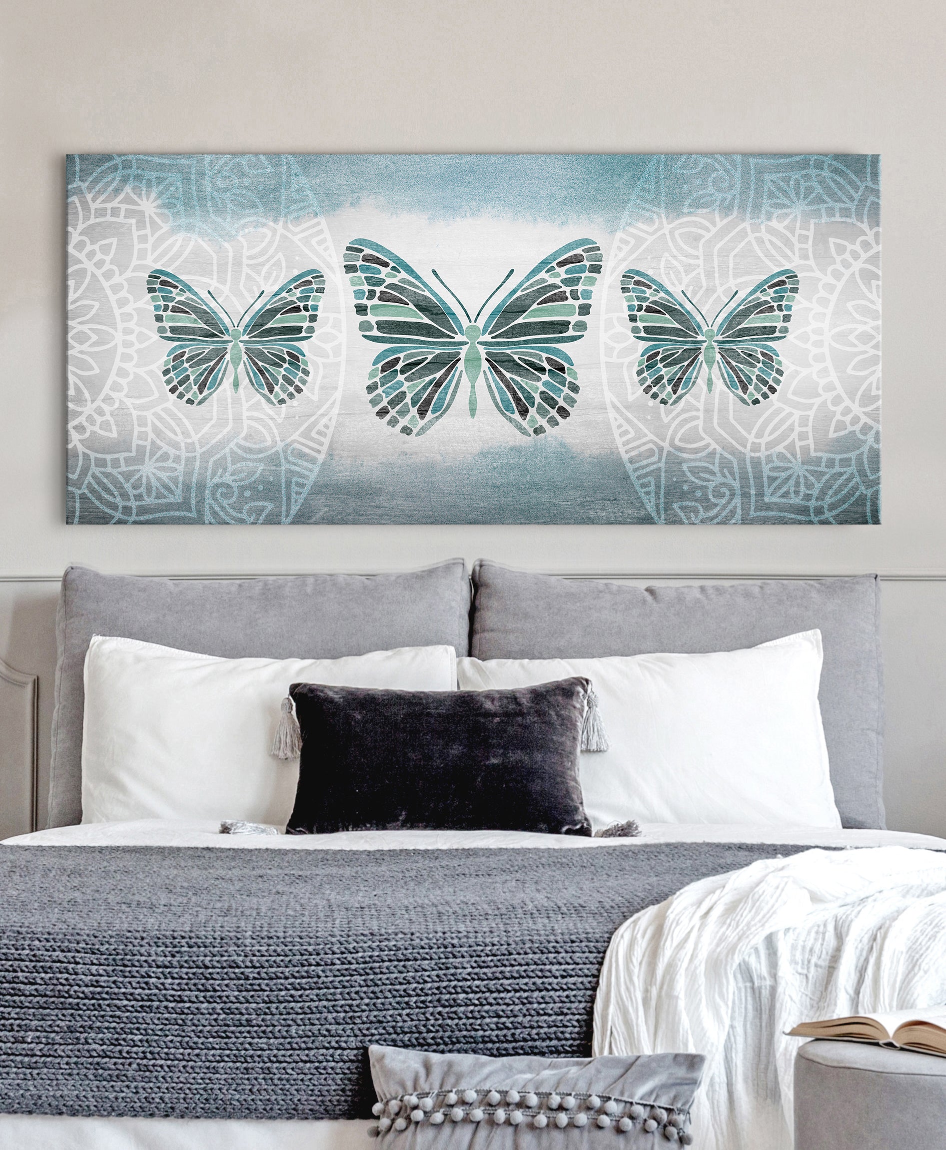 Exclusive Boho Butterfly Trio Insect Wall Art with Wood Frame, Ready to Hang - Buy 2 Get 20% Off!