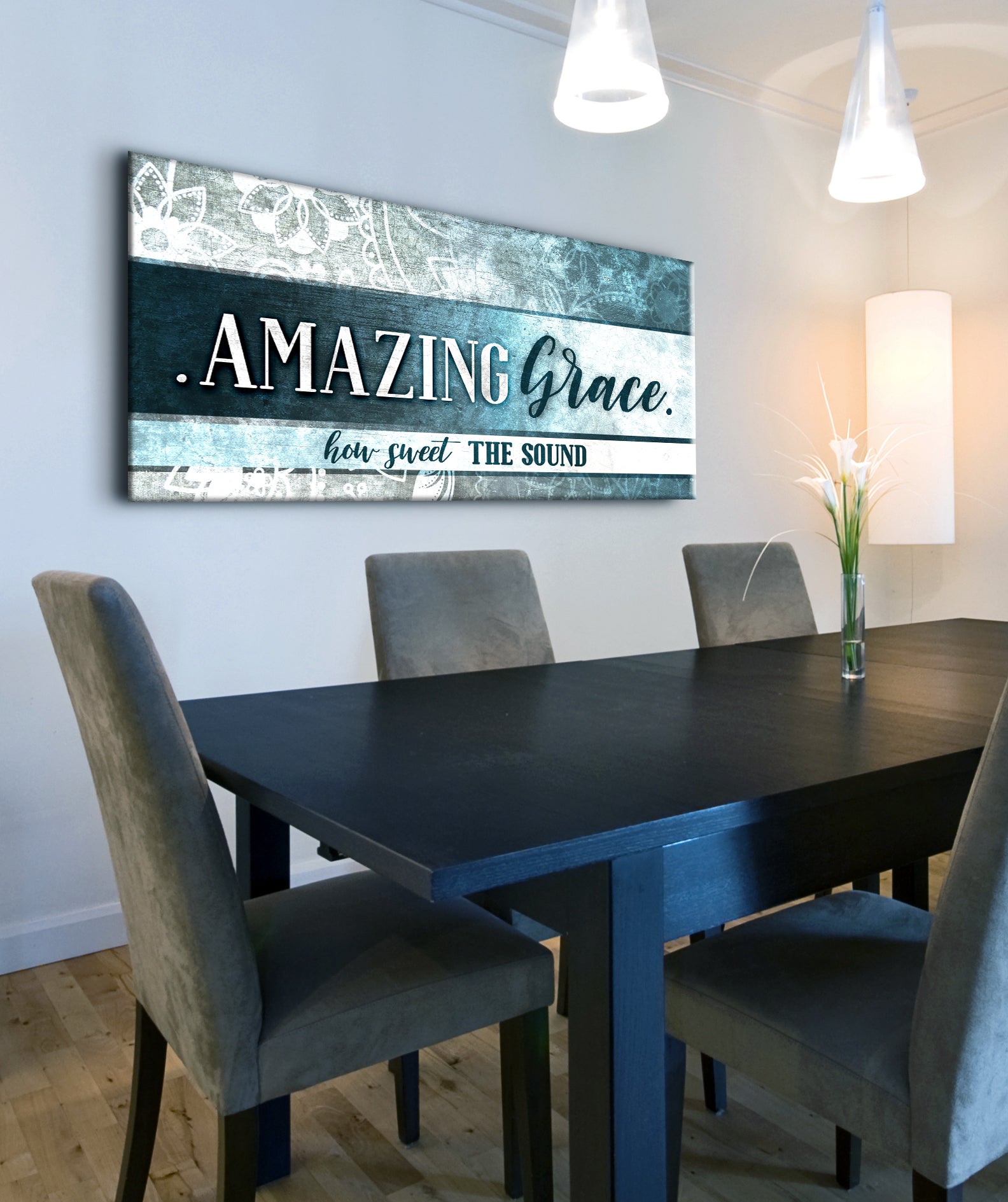 Stunning Christian Wall Art: 'Amazing Grace' in Wood Frame, Ready to Hang