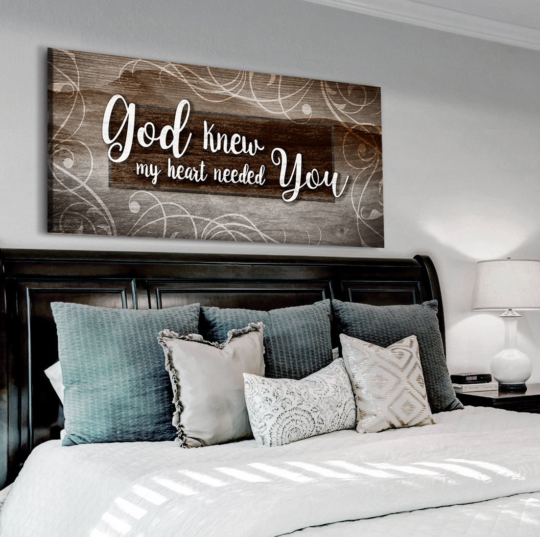 Christian Wall Art: God Knew My Heart Needed You V12 - Wood Frame, Ready To Hang, 20% Off on 2 Items