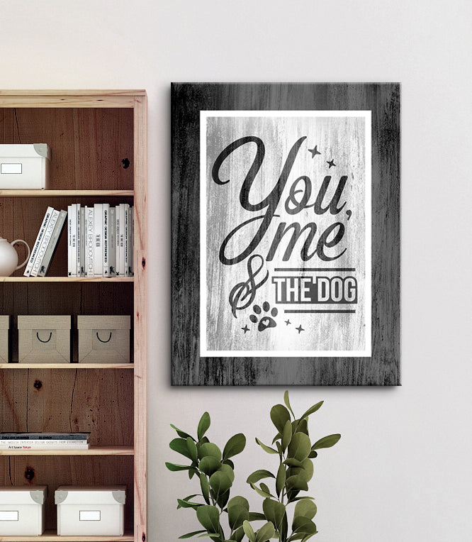Pet Wall Art: You, me and the Dog V11 (Wood Frame Ready To Hang)