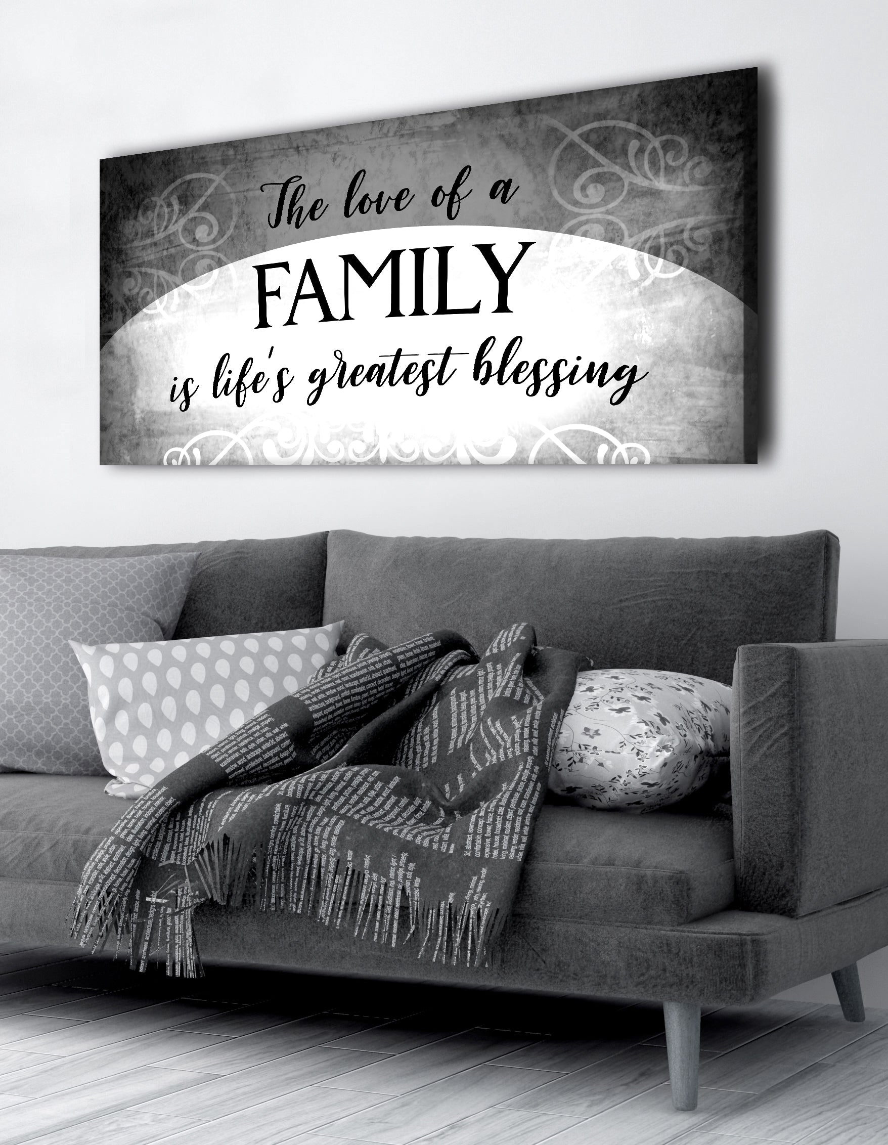 High - Quality Wood - Framed Family Wall Art: The Love Of A Family V2 (Ready To Hang)