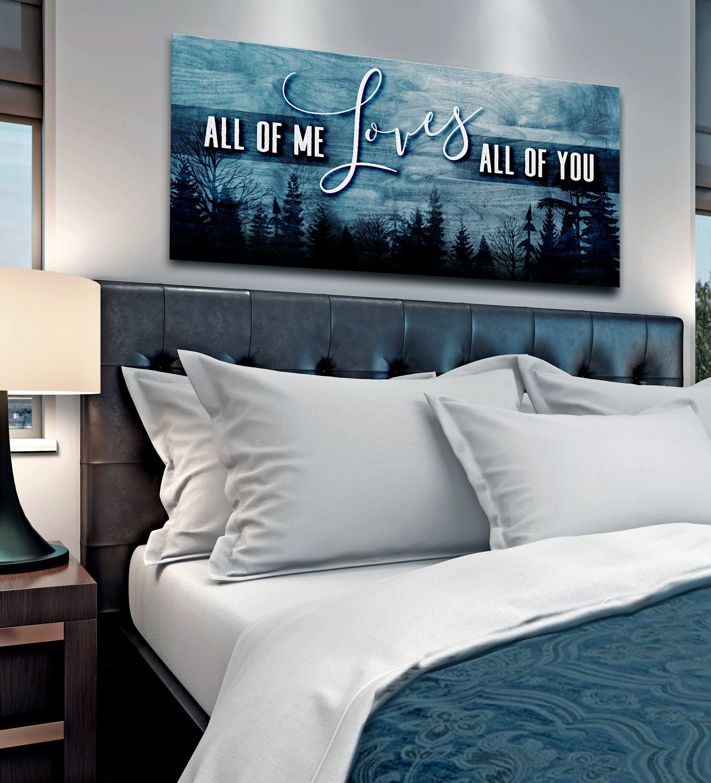 Hot! Couples Wall Art - 'All Of Me Loves All Of You V3' (Wood Frame, Ready To Hang)
