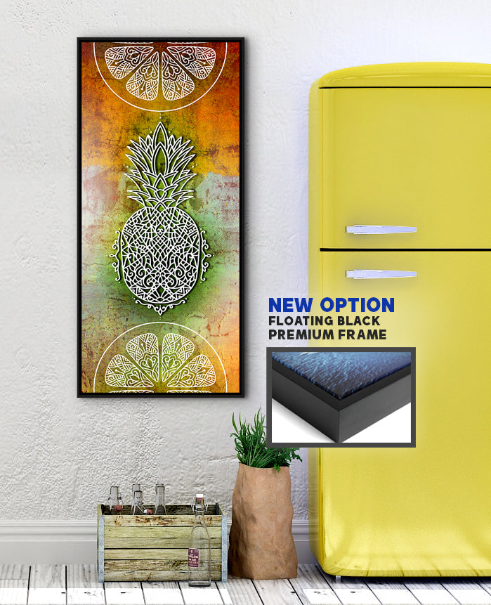 High - quality Boho Pineapple Wall Art with Wood Frame, Ready to Hang for Home Decor