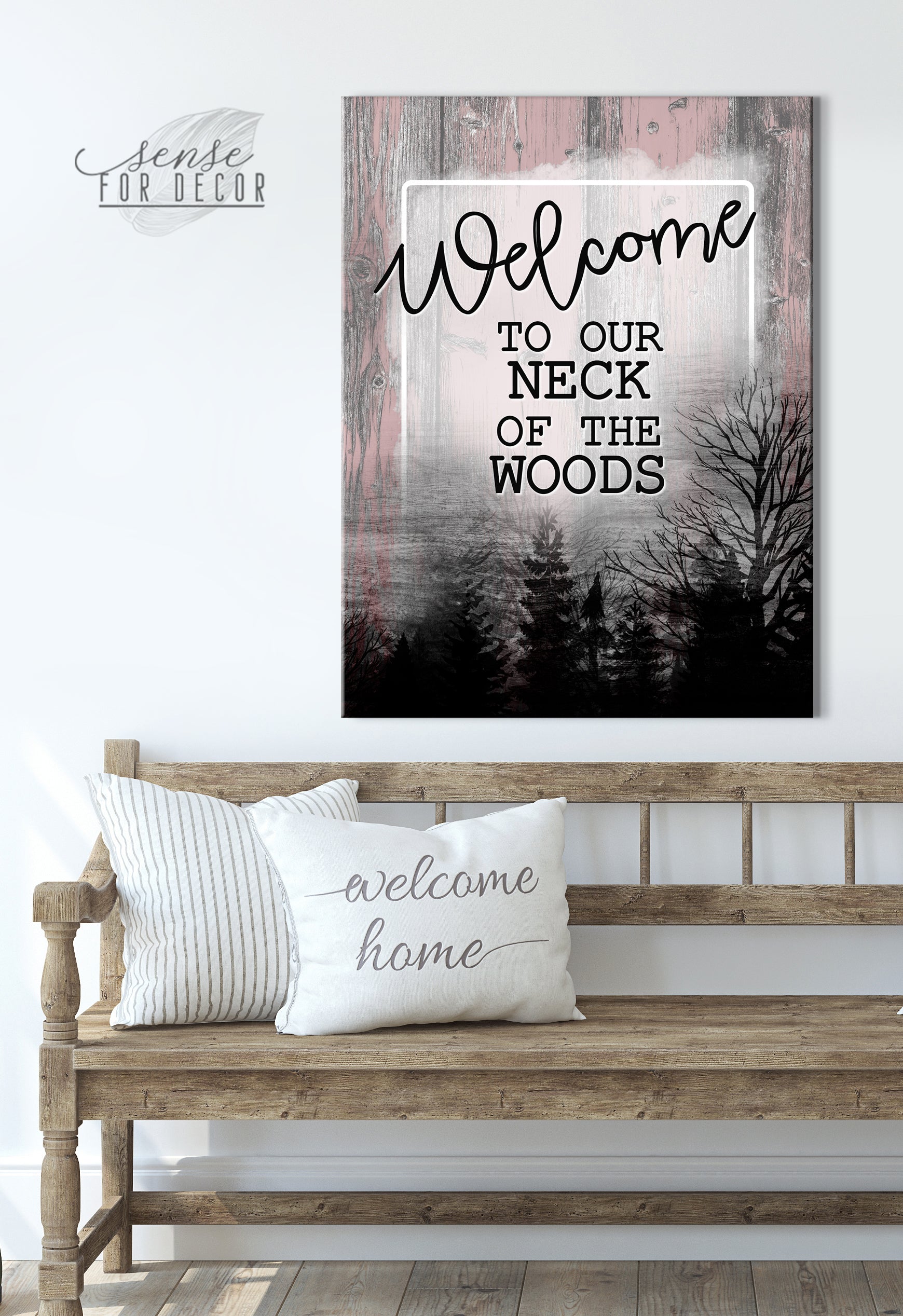Exclusive! Wood Framed Wall Art: Welcome to Our Neck of the Woods (Ready To Hang)