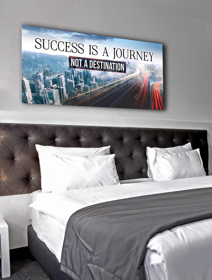 High - Quality Wood - Framed Business Wall Art: Success Is A Journey, Ready To Hang