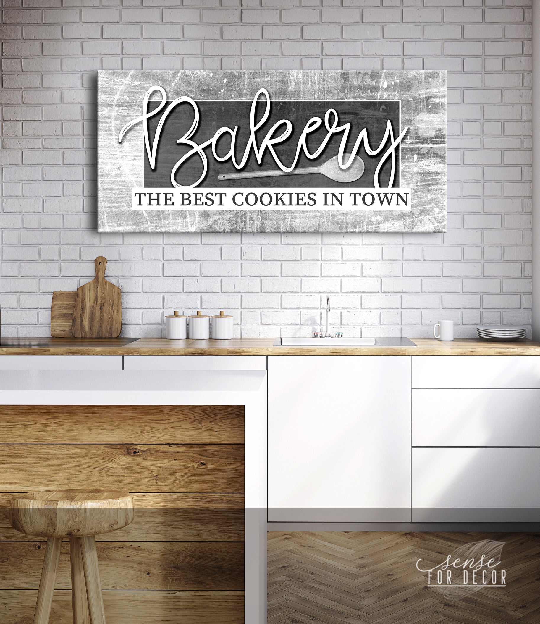 High - Quality Wood - Framed Kitchen Wall Art: Best Cookies in Town, Ready To Hang
