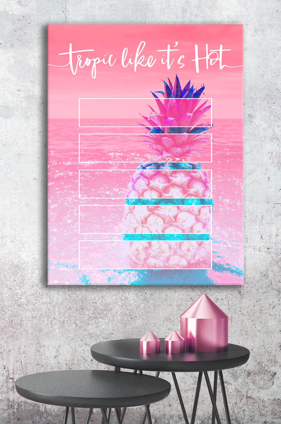 Hot Deal! Ready-to-Hang Tropical Pineapple Wall Art with Wood Frame