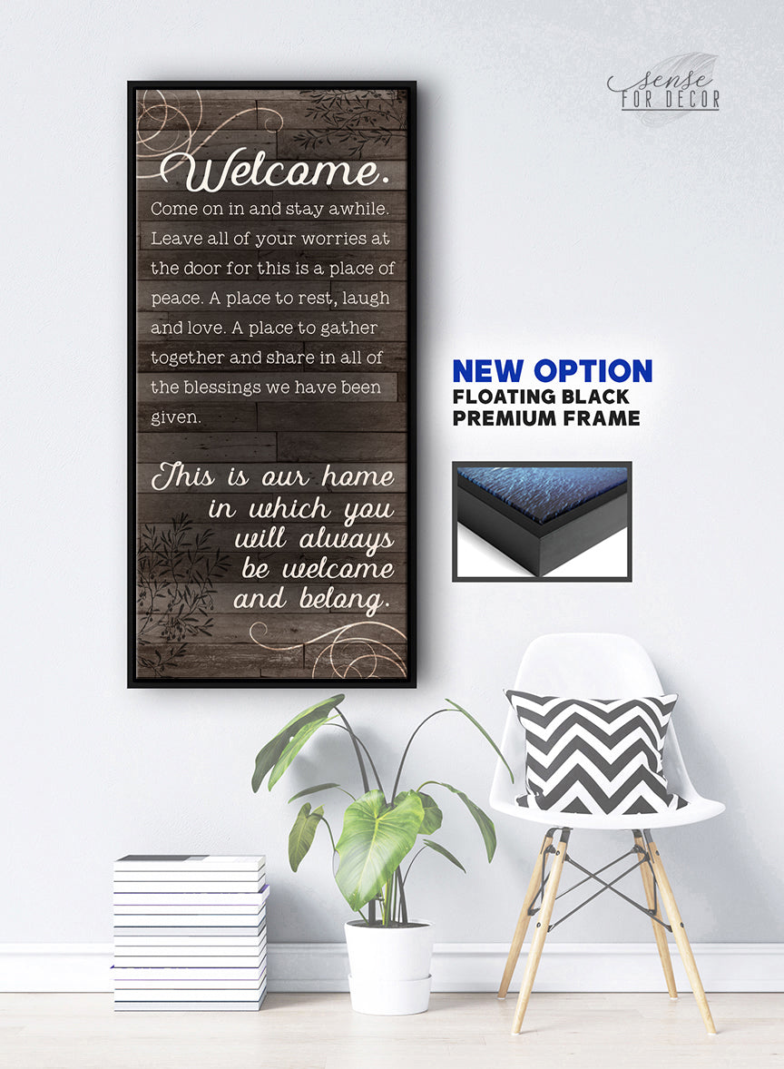 Exclusive Offer! Ready-to-Hang Wood Frame Home Wall Art: Welcome and Stay