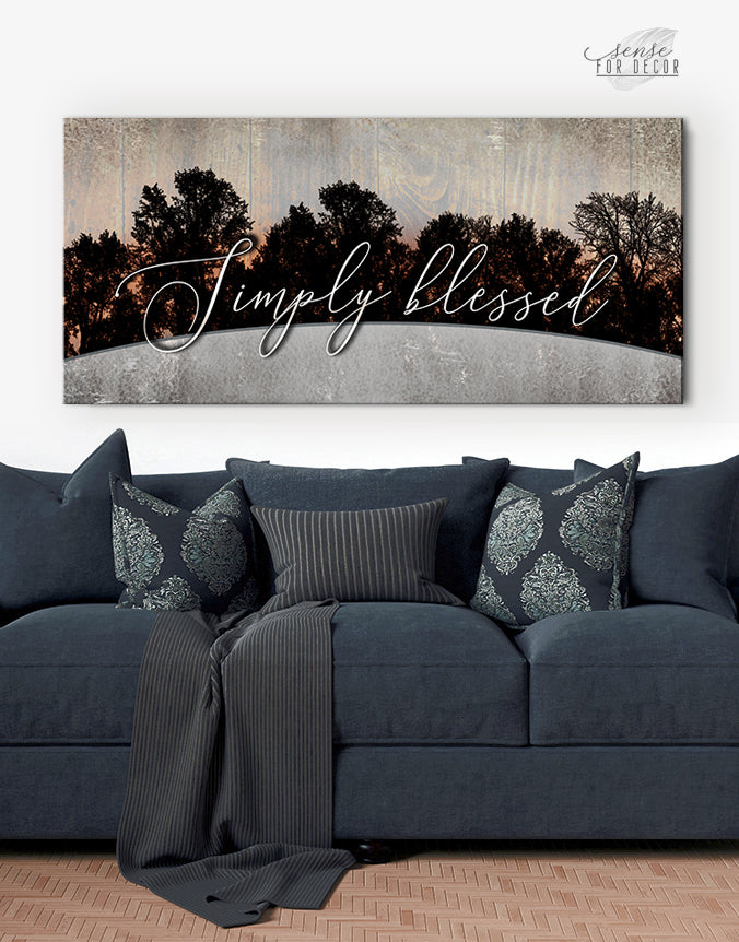 Hot Deal! Simply Blessed V10 Christian Wall Art with Wood Frame (Ready to Hang)