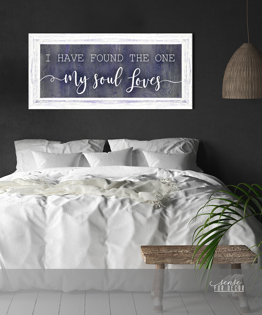 Exclusive Couples Wall Art: 'I Have Found The One My Soul Loves' - Wood Frame, Ready To Hang