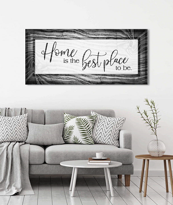 High - Quality Wood - Framed Home Wall Art: Home Is The Ideal Place (Ready To Hang)