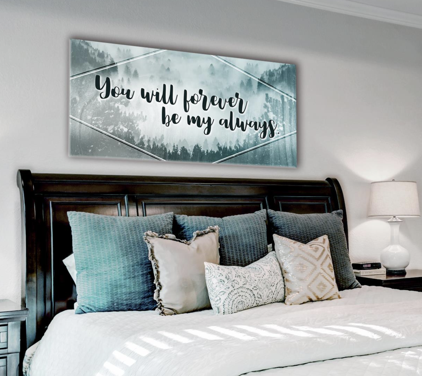 Couples Wall Art: 'Be My Always' Available in 2 Sizes with Wood Frame for Easy Hanging