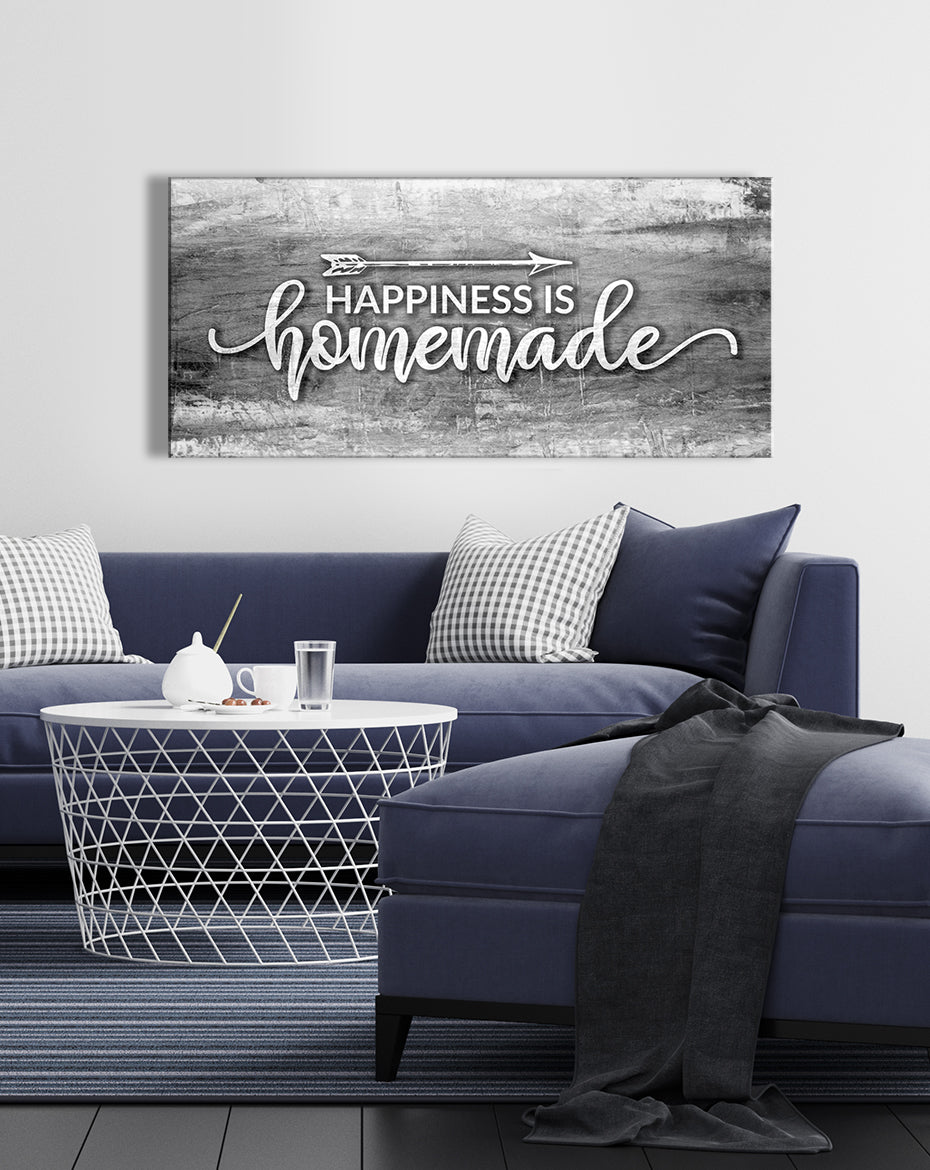 Ready-to-Hang Wood Frame Home Wall Art: Happiness Is Homemade Version 2