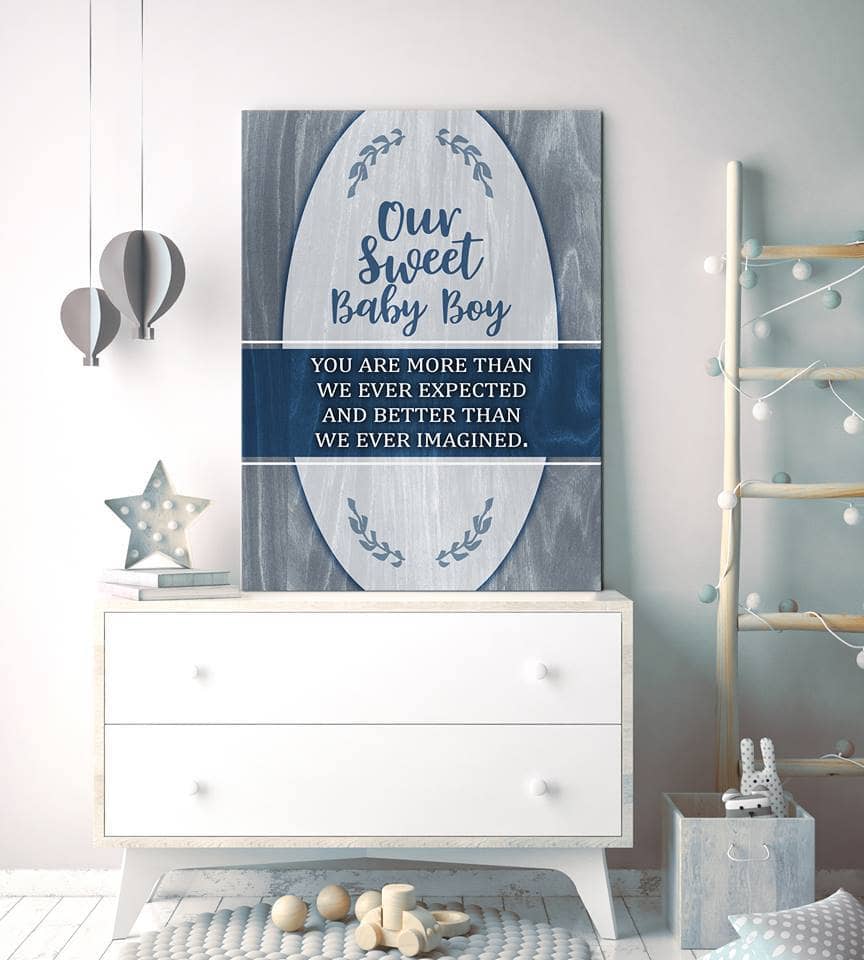 Baby Room Wall Art: Our Sweet Baby - Wood Frame, Ready to Hang! Buy 2, Save 20%