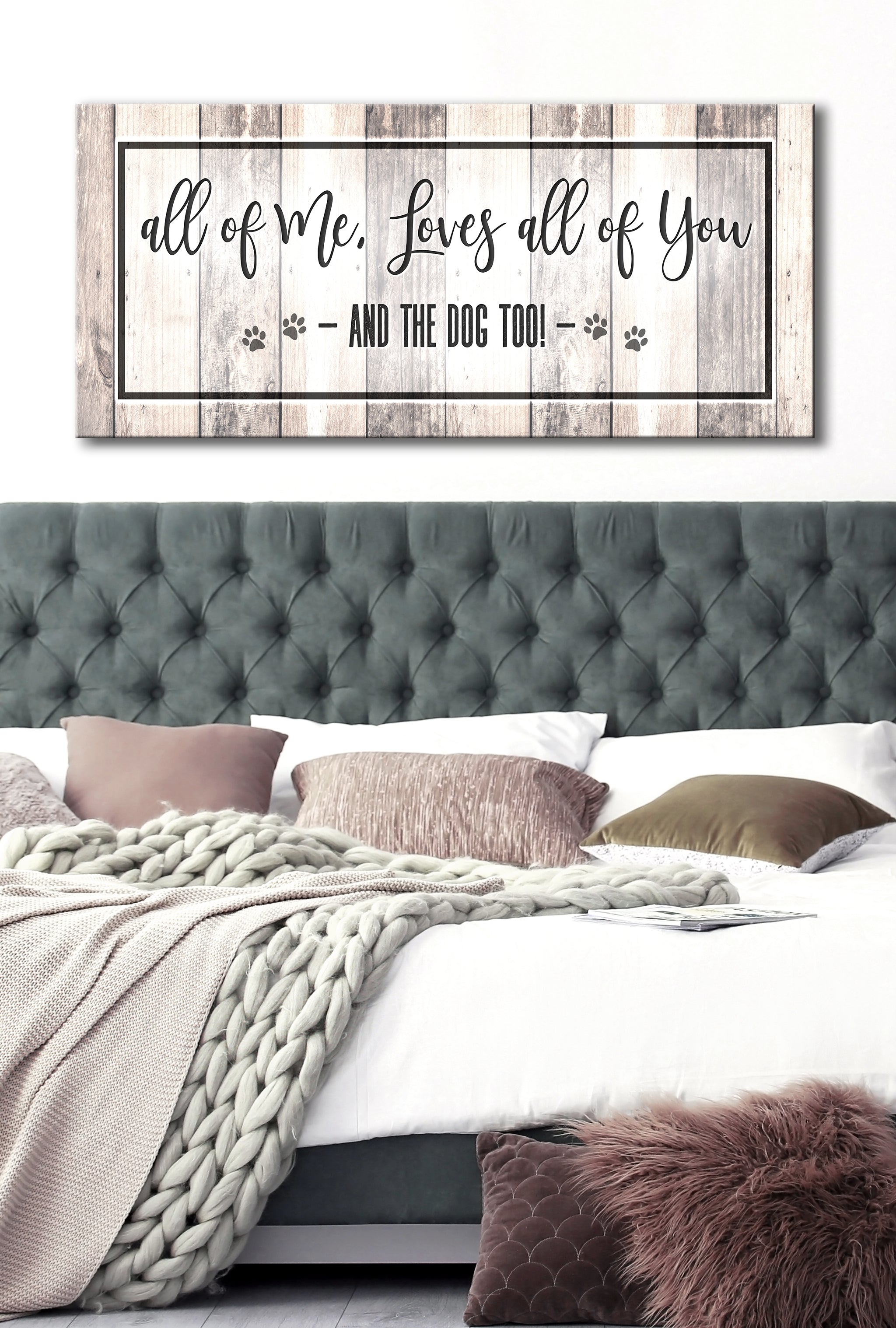 Pet Wall Art: 'All of Me Loves All of You and the Dog Too' - Wood Frame, Ready to Hang! Buy 2, Save 20%
