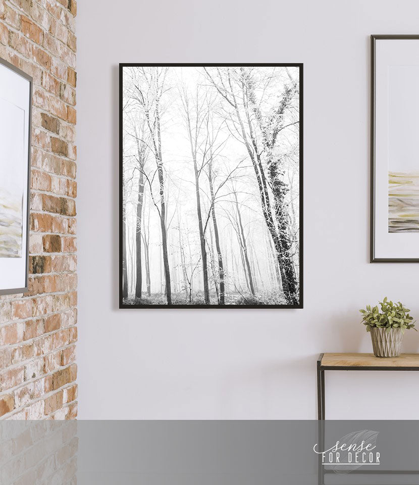 High - Quality Ready - to - Hang Forest Portrait Wall Art with Wood Frame