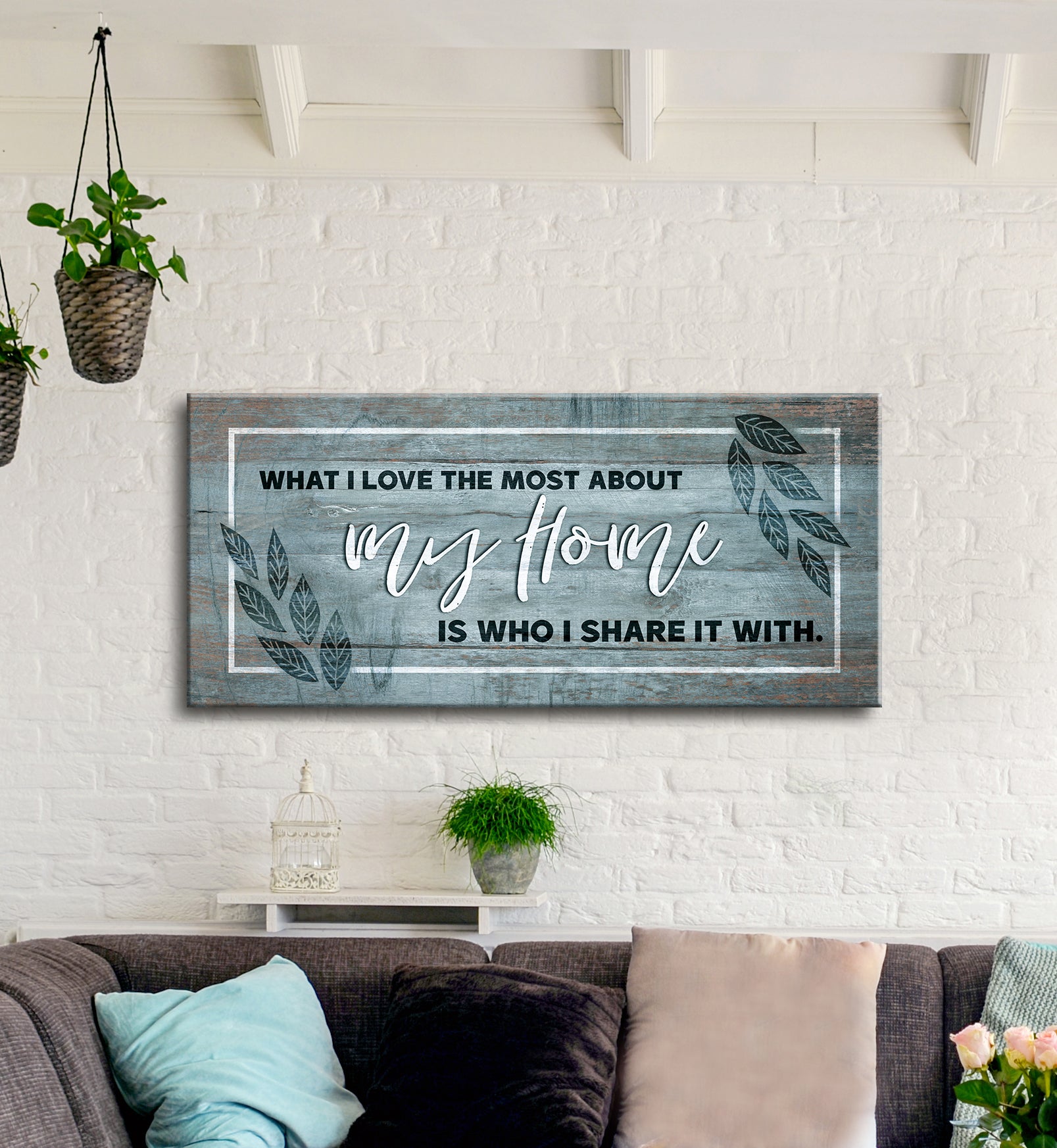 Hot Deal! Ready-to-Hang Wood Frame Home Wall Art - What I Love Most About My Home V2
