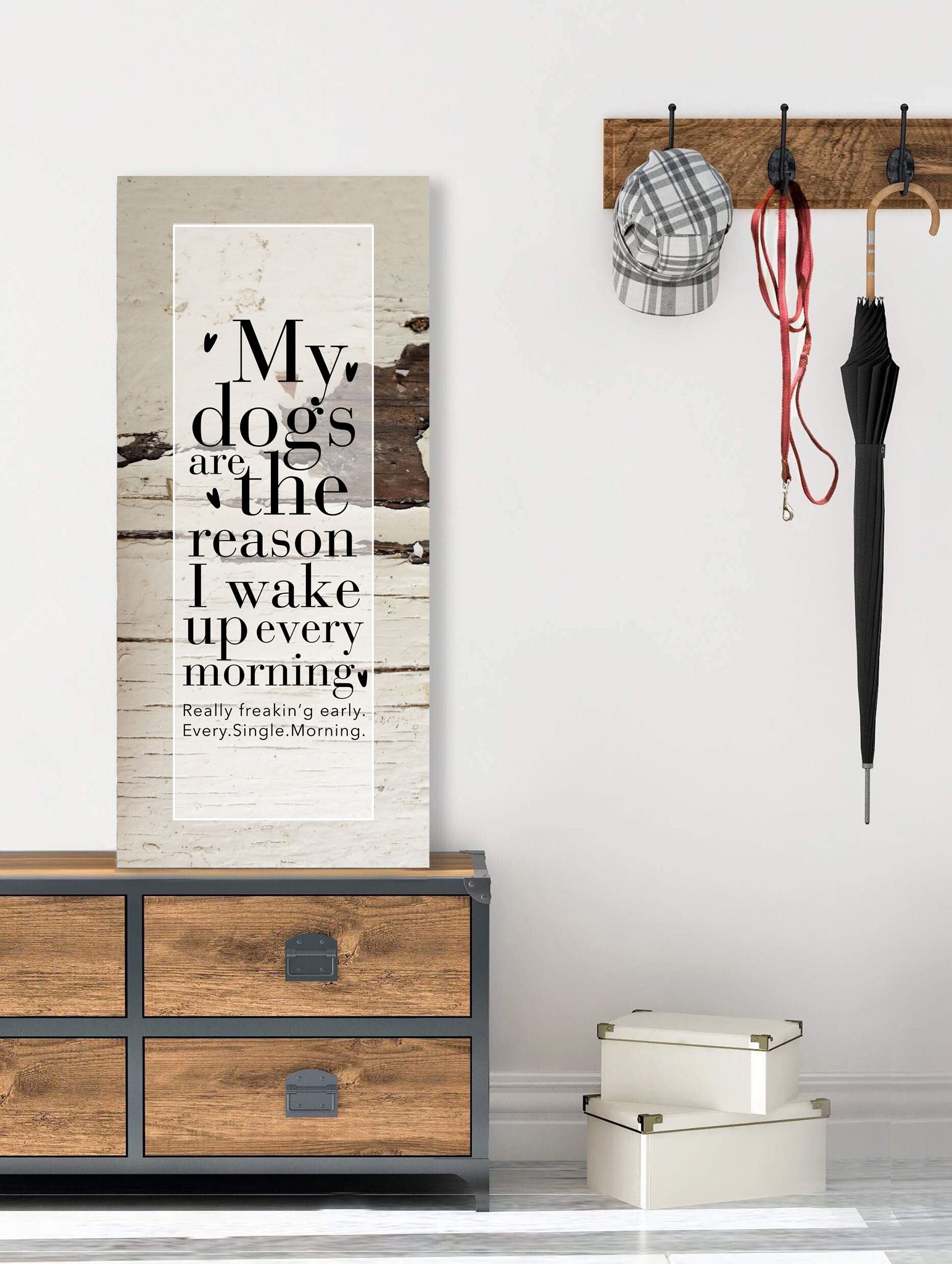 Pet Wall Art: My Dogs Are The Reason (Wood Frame Ready To Hang)