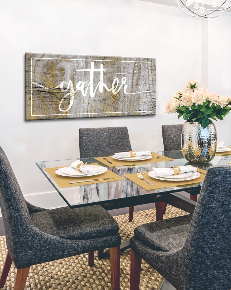 Kitchen Wall Decor: Gather Wall Art with Wood Frame, Ready to Hang! Buy 2 Save 20%