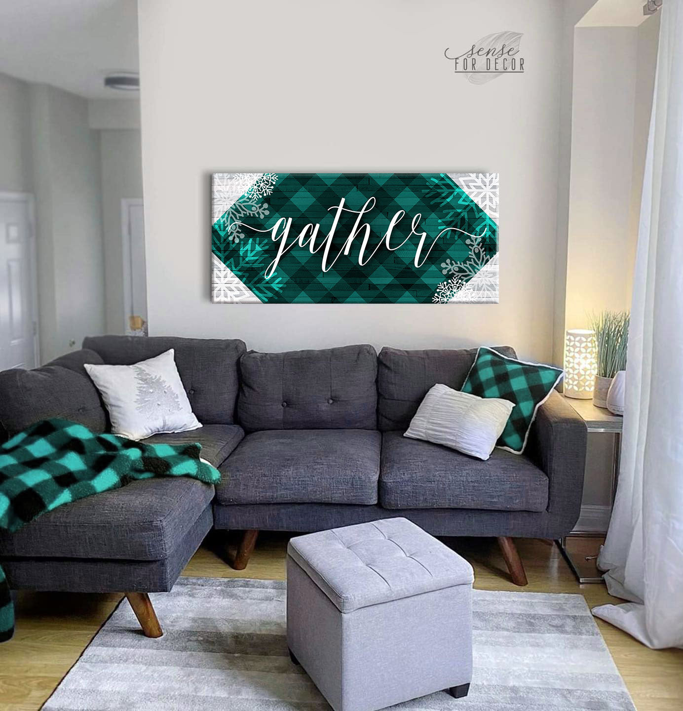 Ready-to-Hang Wood Frame Holiday Wall Art - Gather V13