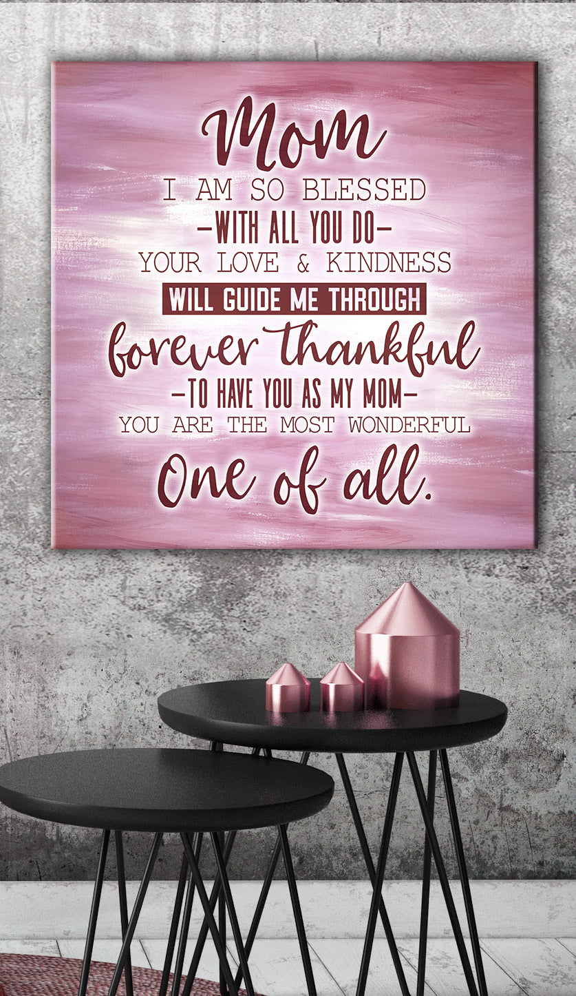 High - Quality Wood - Framed 'Mom I Am So Blessed' Wall Art, Ready To Hang