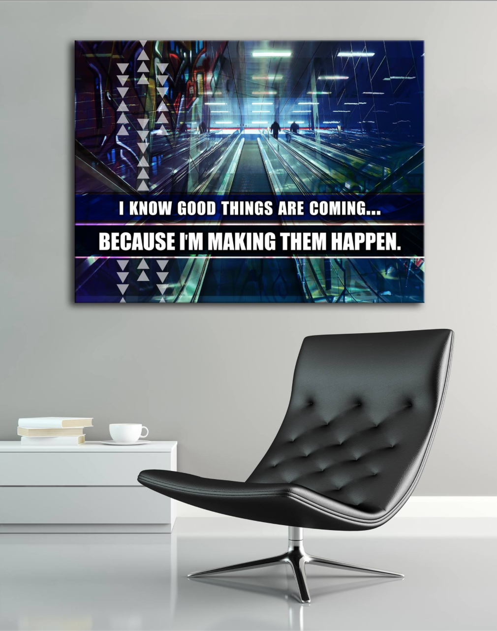 Hot Deal! Business Wall Art - Good Things Are Coming with Wood Frame, Ready to Hang