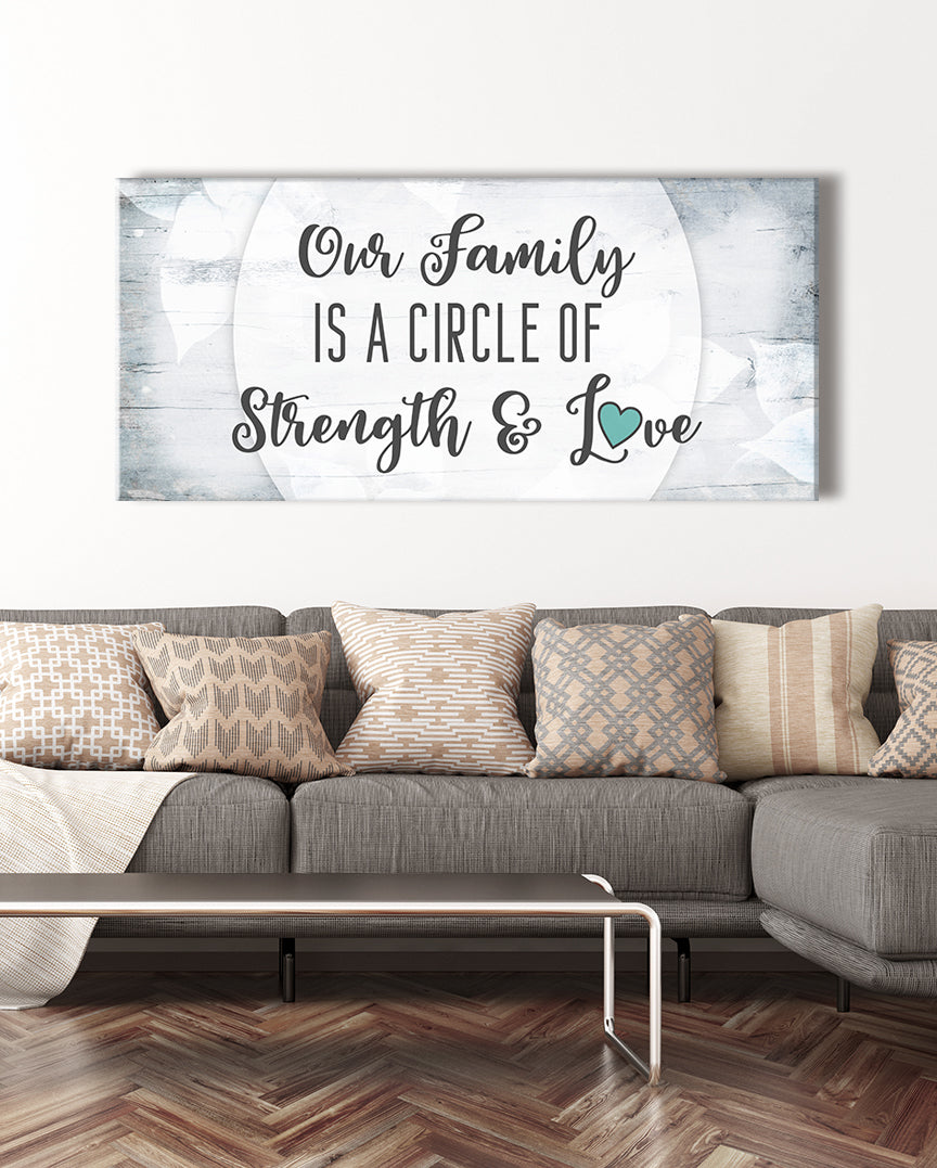 Hot Deal! Family Wall Art - Our Family Is A Circle Of Love V3 (Ready-To-Hang Wood Frame)
