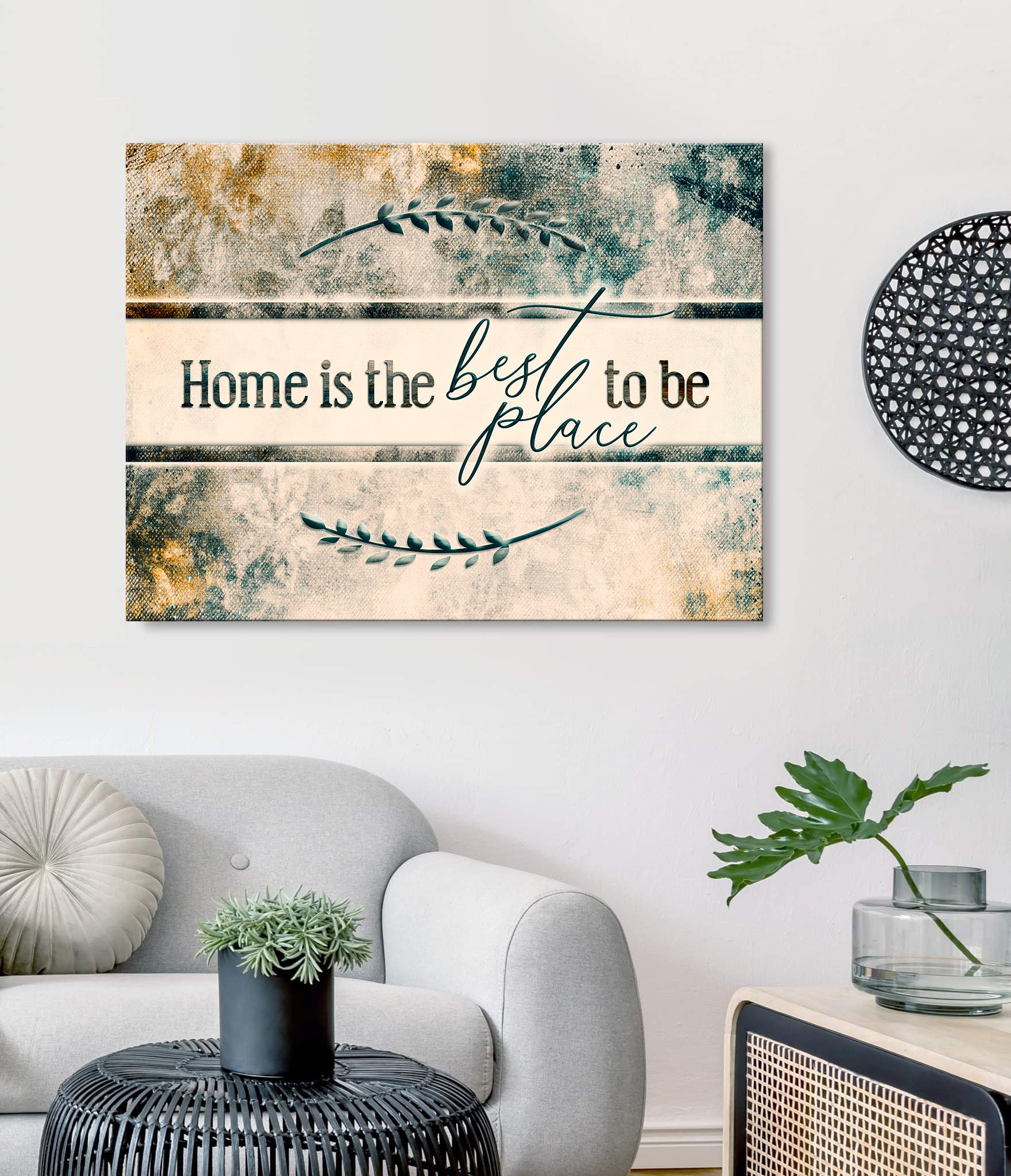 High - quality Wood - framed Home Wall Art: Home is the Best Place (Ready to Hang)
