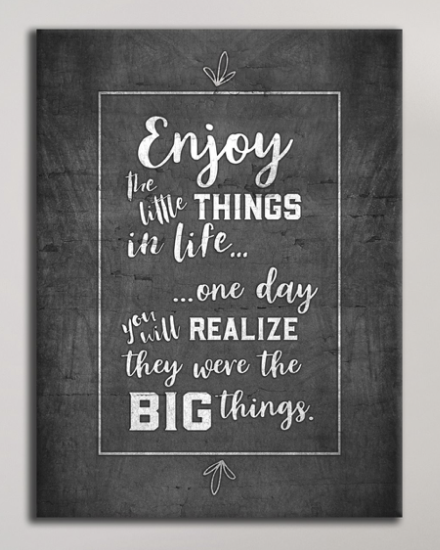 Hot! Living Room Wall Art - Enjoy The Small Things (Wood Frame, Ready To Hang)