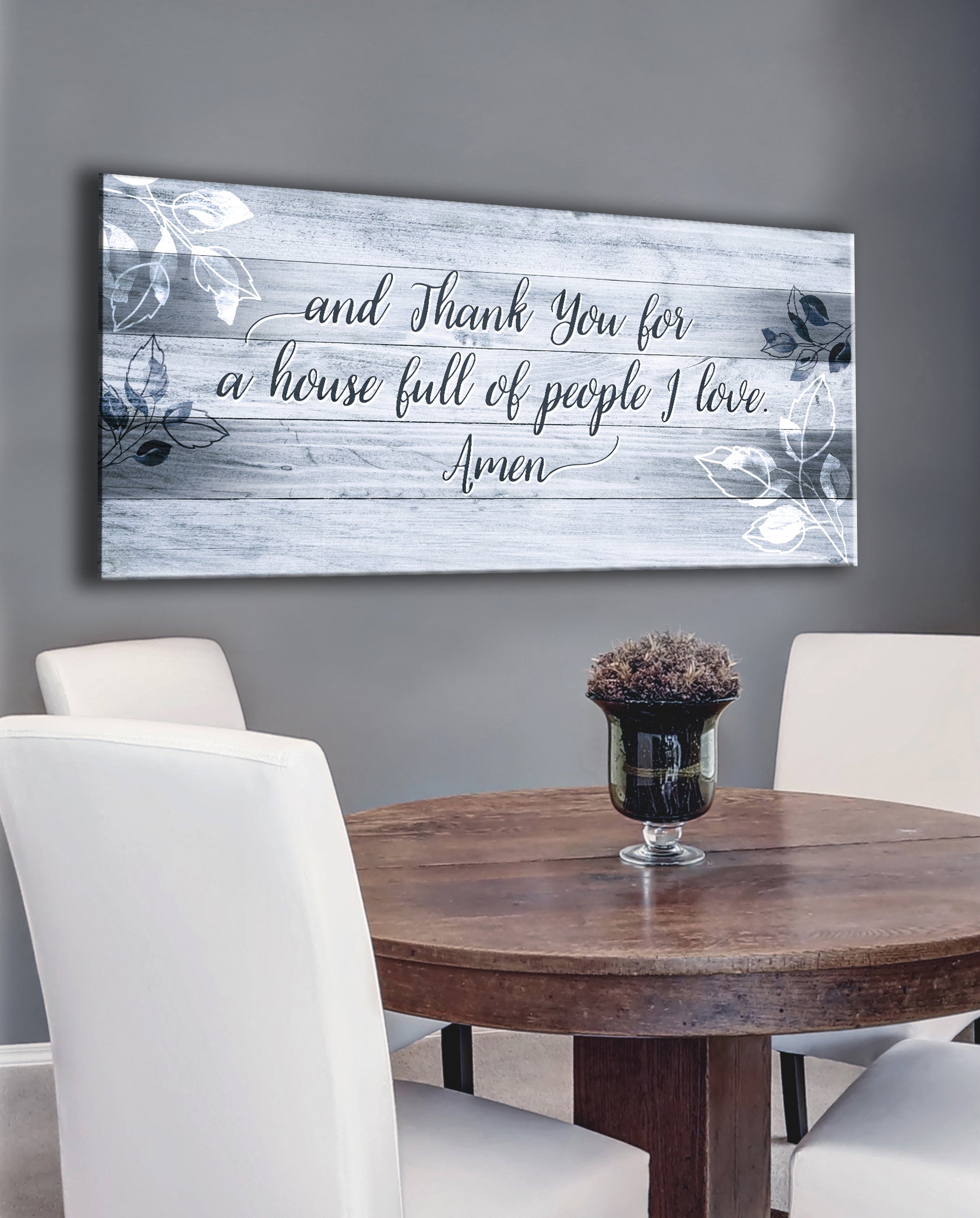 Hot Deal! Home Wall Art - 'Thank You For A House Full Of People I Love' V2 with Wood Frame, Ready To Hang
