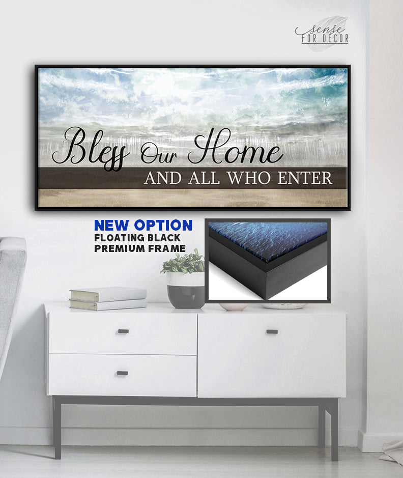 Exclusive Home Wall Art: Bless Our Home V8 with Wood Frame, Ready to Hang - Buy 2 Save 20%