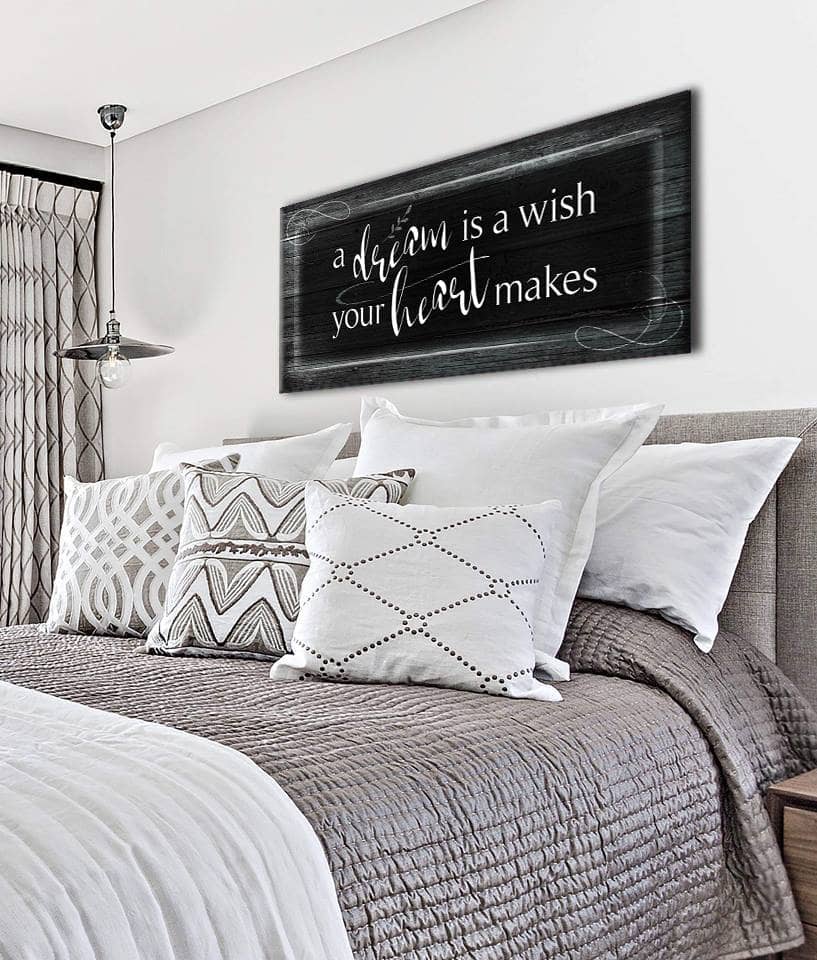 A Dream Is A Wish Bedroom Wall Art - Wood Frame, Ready To Hang! Buy 2, Save 20%