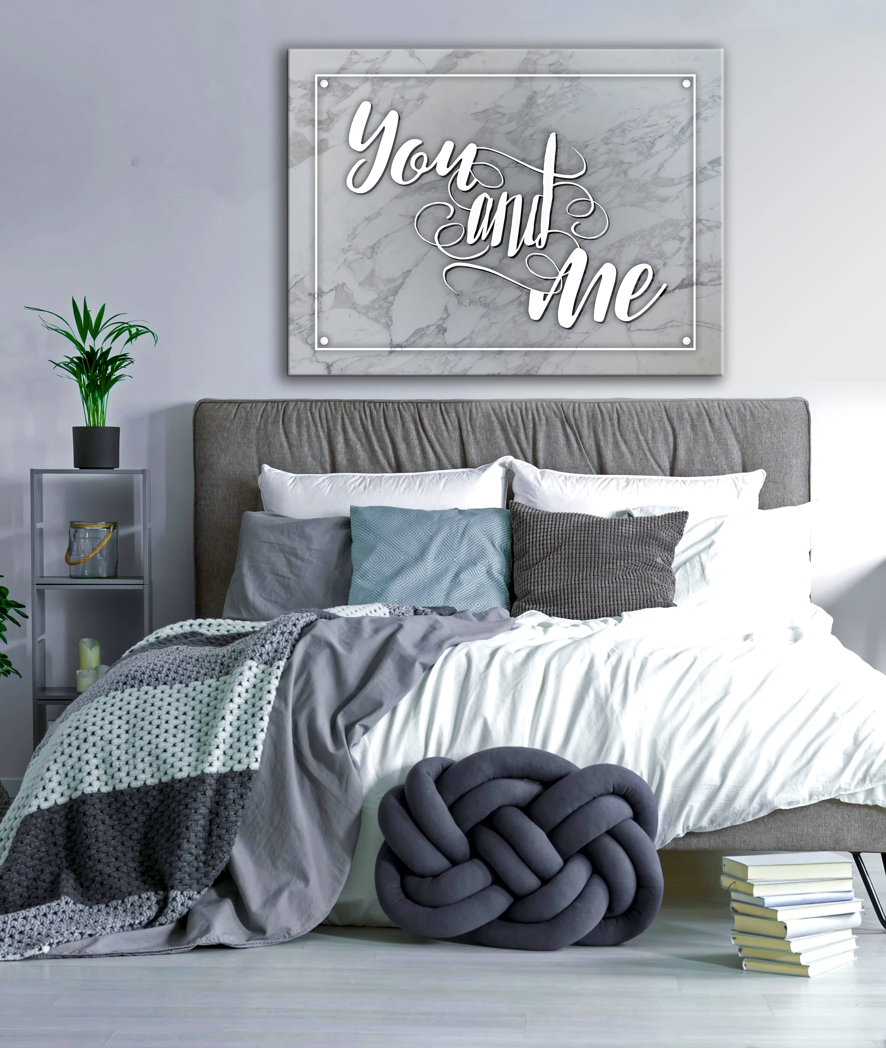 High - Quality Wood - Framed 'You & Me' Bedroom Wall Art Ready To Hang