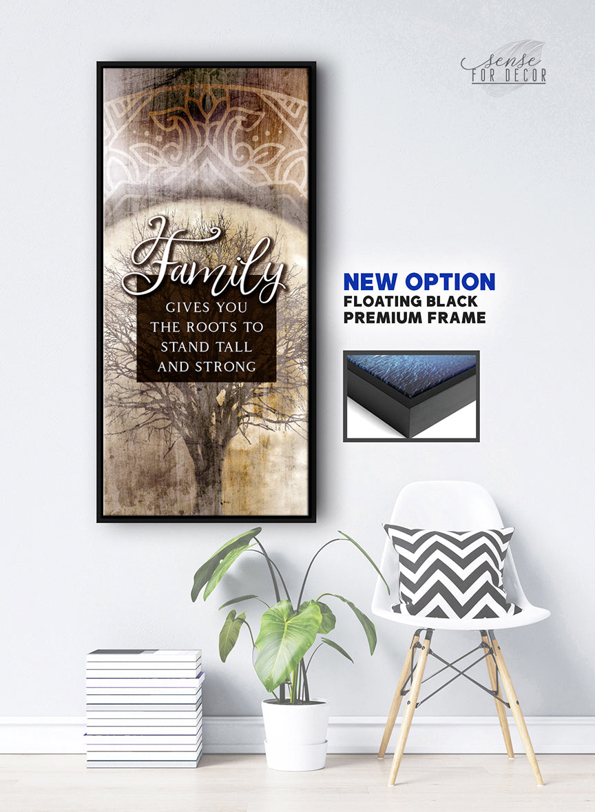 Family Wall Art: Family Gives Roots - Wood Frame, Ready To Hang! Buy 2, Save 20%