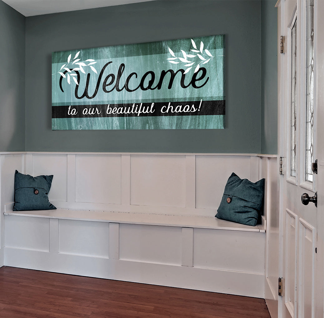 Ready-To-Hang Family Wall Art: Embrace Our Beautiful Chaos V5 (Wood Frame)