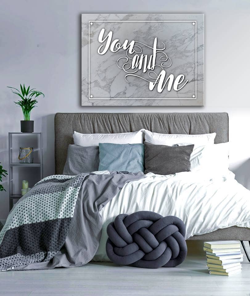 Hot Deal: 'You & Me' Bedroom Wall Art with Wood Frame, Ready to Hang