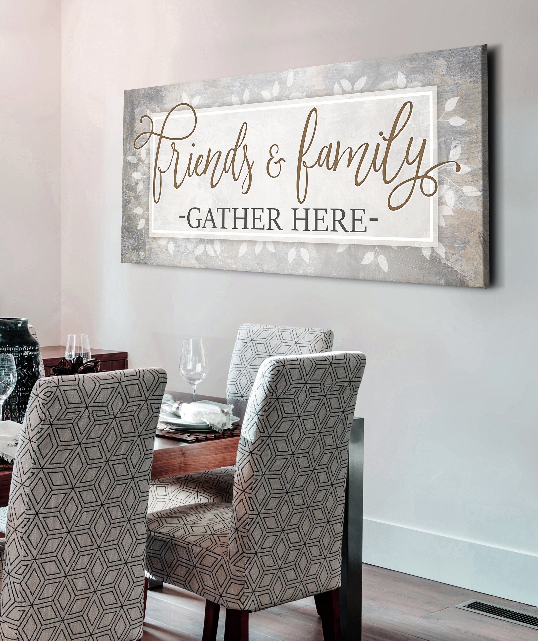 Ready-to-Hang Wood Frame Home Wall Art: Friends and Family Gathering