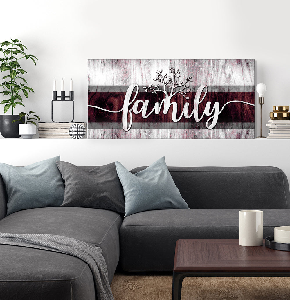 Hot Deal! Family Word Sign V7 Wood Frame Wall Art, Ready To Hang
