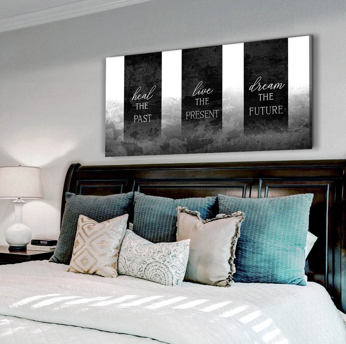 High - Quality Wood - Framed Home Wall Art: Heal Past, Live Present (Ready To Hang)