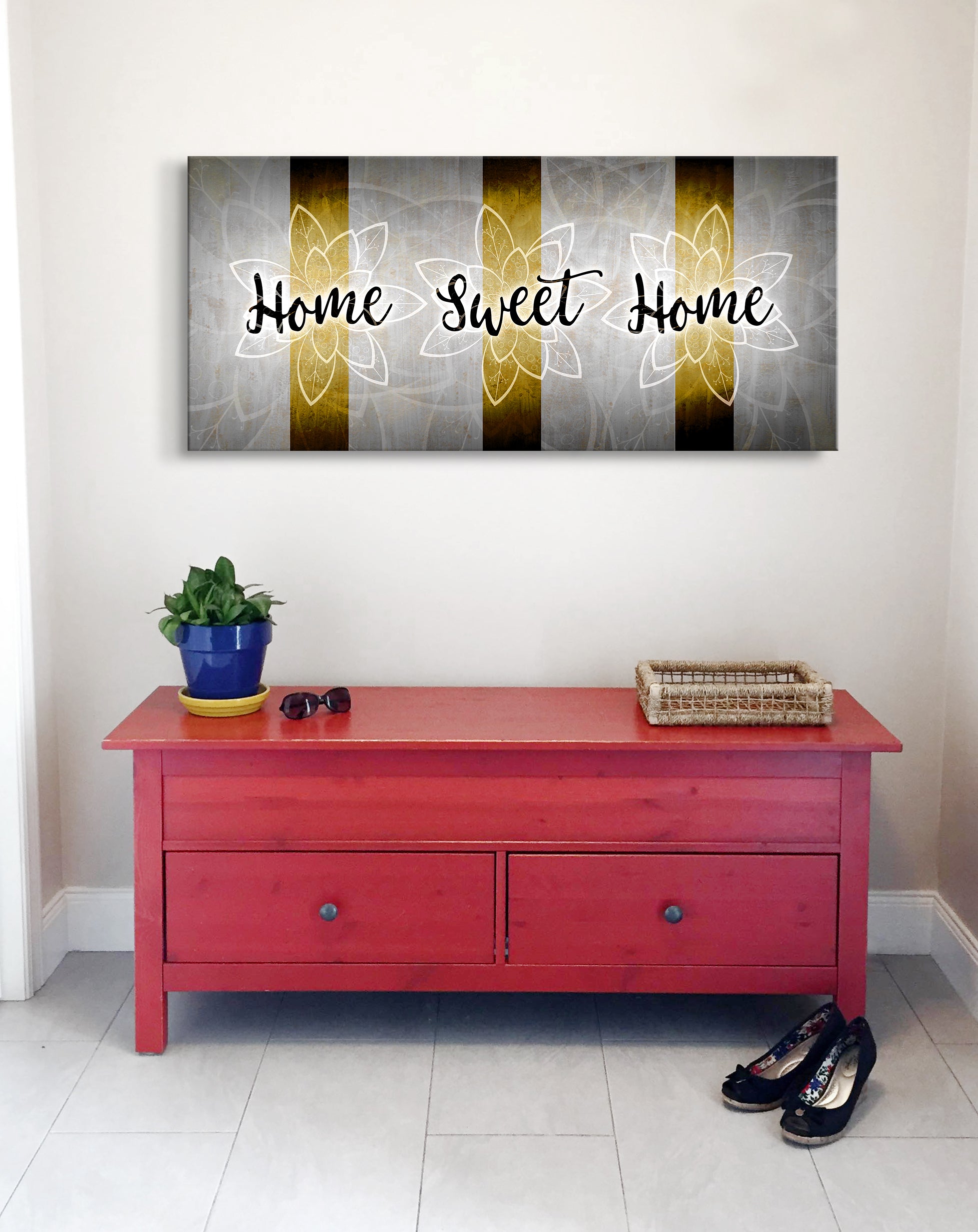 High - Quality Wood - Framed 'Home Sweet Home V14' Wall Art Ready to Hang